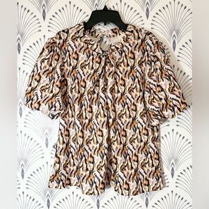 Melloday| abstract bell sleeve top